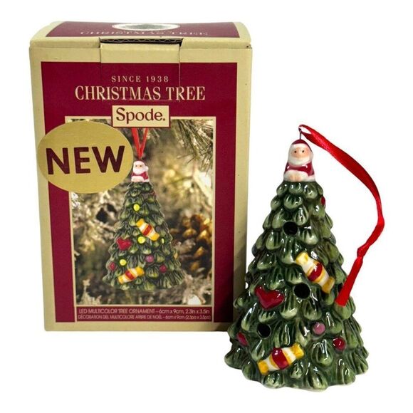 Spode LED Christmas Tree Ornament With Santa & Candy Decorations Vintage READ - Picture 1 of 5